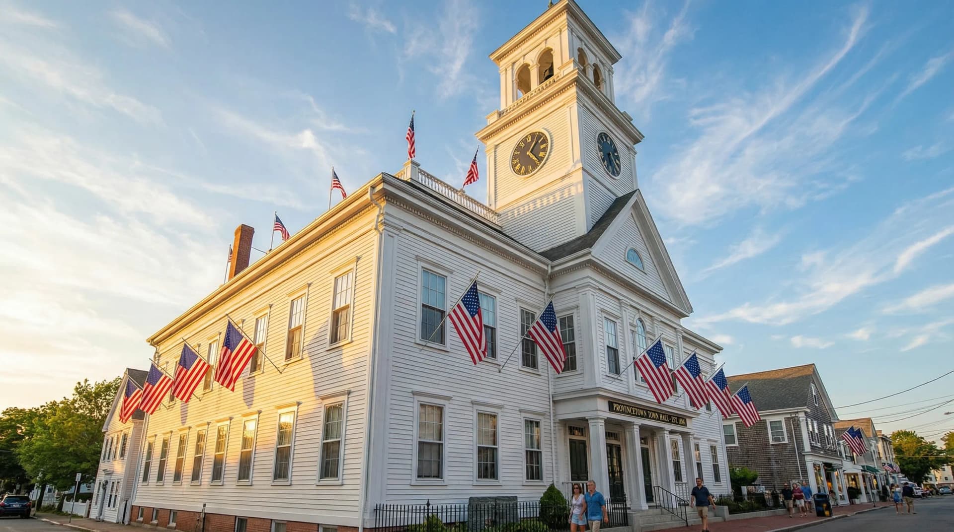 Historic Provincetown Town Hall building where property records and assessor services are located